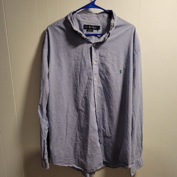 Men's Ralph Lauren Button Up 3XLB Green Pony Blue Label - Picture 1 of 6